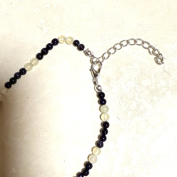 Genuine Gemstone Green Aventurine Donut Pendant & Prehnite Beaded Necklace - Picture 10 of 15